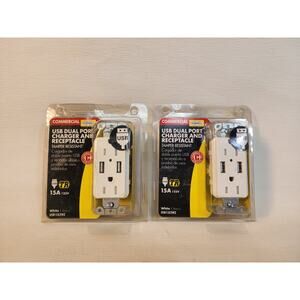 Lot Of 2 Hubbell USB Dual Port Charger DC Receptacle USB15X2WZ Fast Charging